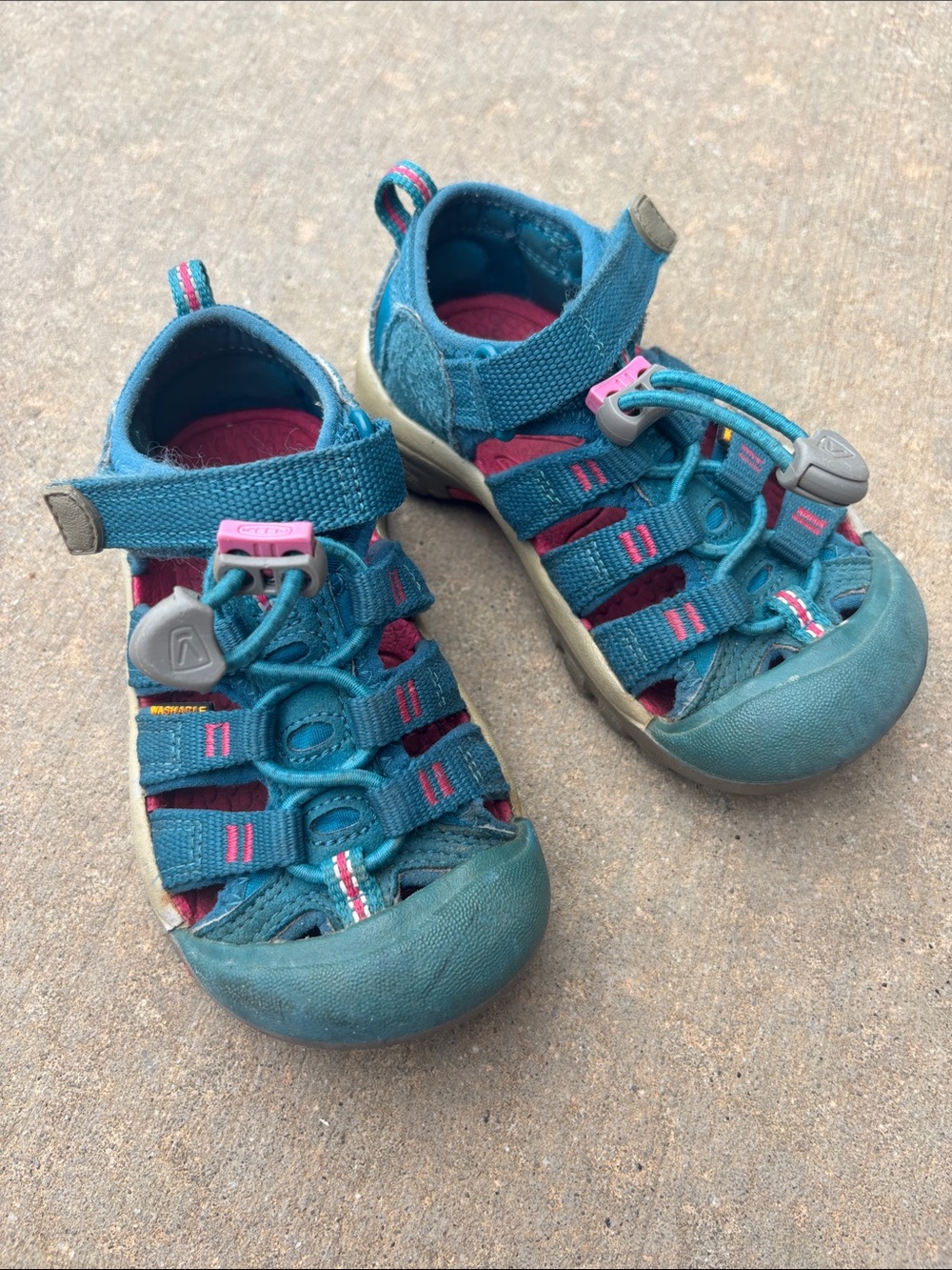 Keen Teal and Pink Kids Closed-Toe Sandals